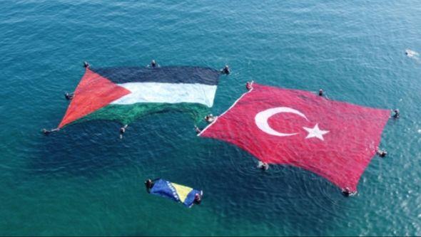Zastave Palestine, Turske i BiH - Avaz