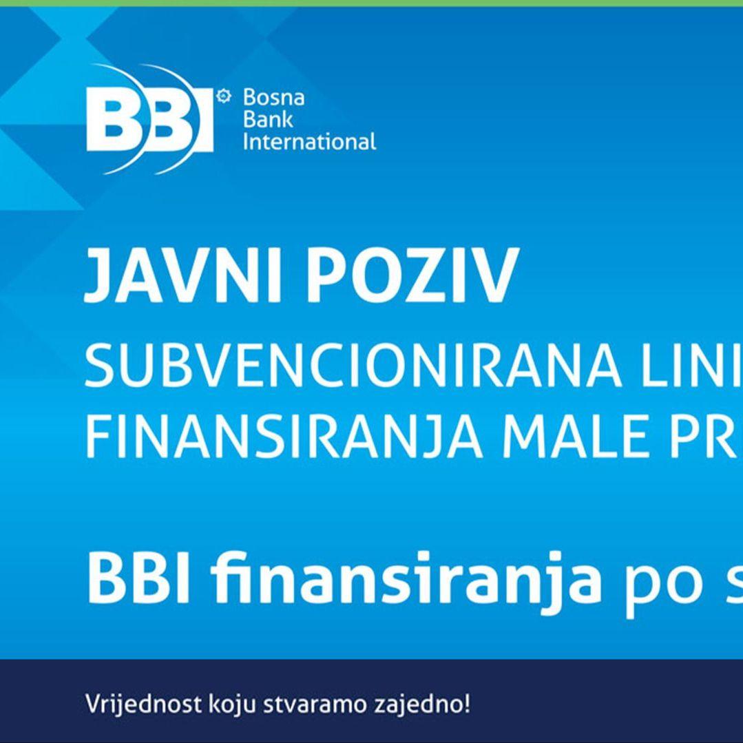 BBI banka objavila Javni poziv o liniji poticajnih finansiranja namijenjenih malim preduzećima