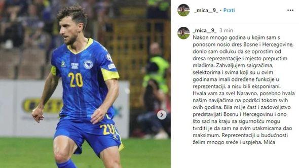 Objava Stevanovića na Instagramu - Avaz