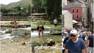 U Mostaru pakleno: Turisti spas od vrućina tražili u Neretvi