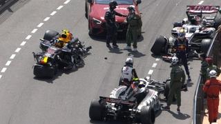 Haos na početku utrke u Monaku: Sainc i Pijastri se sudarili, a onda se desio još jedan incident, Perezov bolid demoliran