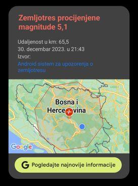Građani dobili notifikaciju o zemljotresu - Avaz
