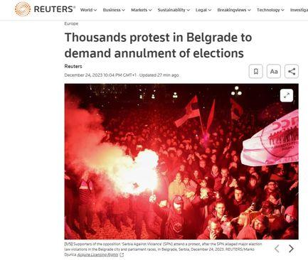 Tekst Reutersa o haosu u Beogradu - Avaz