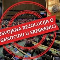 Usvojena Rezolucija o Srebrenici!