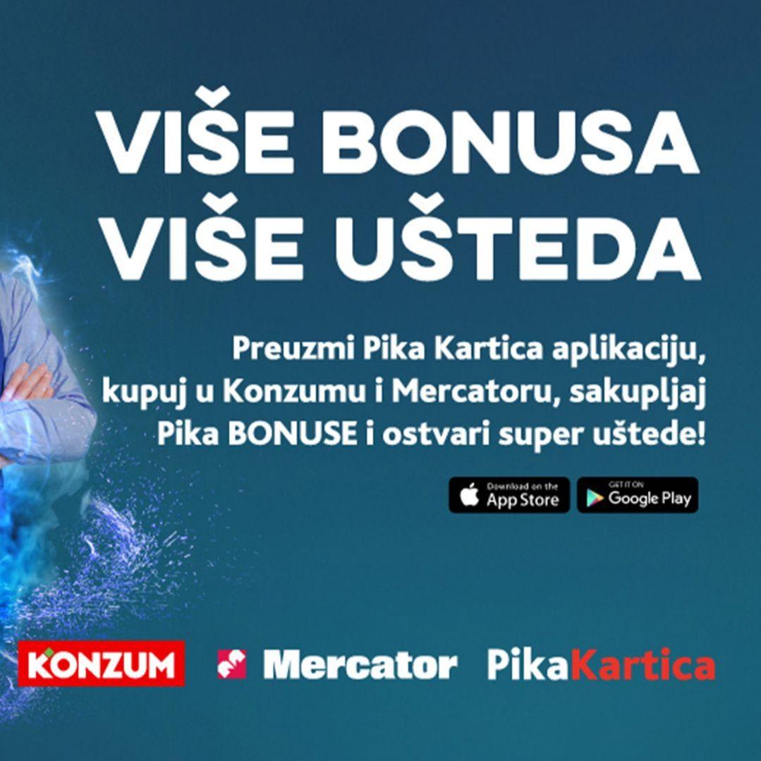 Pika Kartica od sada donosi više bonusa i više ušteda pri kupovini u Konzumu i Mercatoru