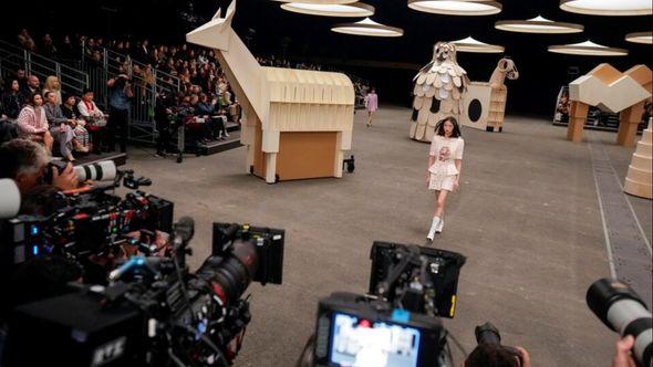 A model wears a creation as part of the Chanel Haute Couture Spring-Summer 2023 collection presented in Paris - Avaz