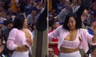 Djevojka skakala na NBA utakmici: Slučajno pokazala previše