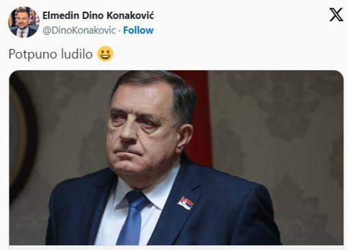 Reakcija Konakovića na društvenoj mreži X - Avaz