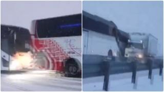 Zastrašujući snimak sudara dva autobusa u Turskoj: Dvije osobe poginule