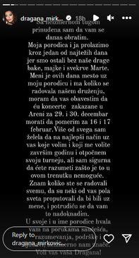 Objava Dragane Mirković - Avaz