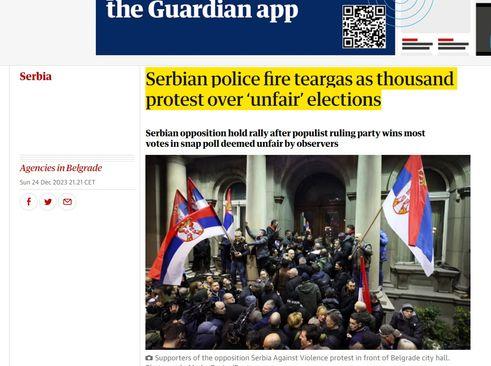 Guardian piše o haosu u Beogradu - Avaz
