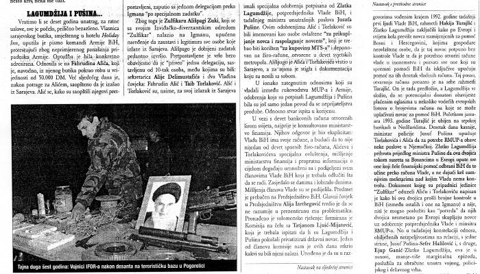 Faksimil teksta koji je objavila “Slobodna Bosna” 28. februara 2002. godine - Avaz