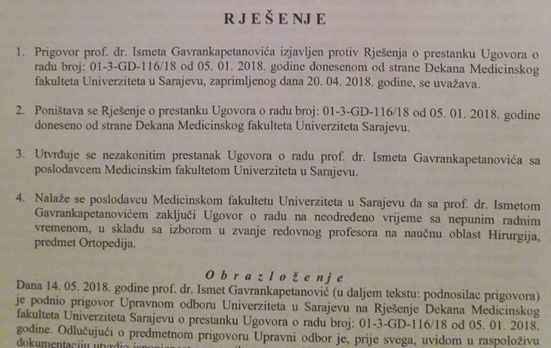 Faksimil prijedloga Upravnog odbora Medicinskog fakulteta, koji će zasjedati 17. jula - Avaz