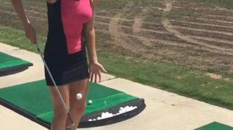 Seksi golferica izvodila trik, loptica završila na dosta nezgodnom mjestu