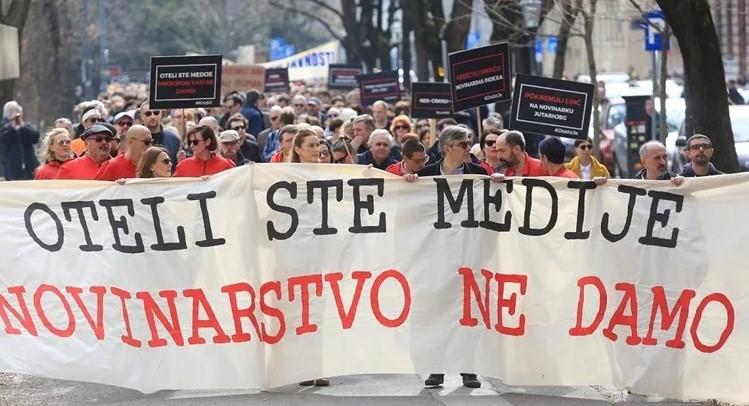 Stotine novinara protestirali u Zagrebu protiv cenzure