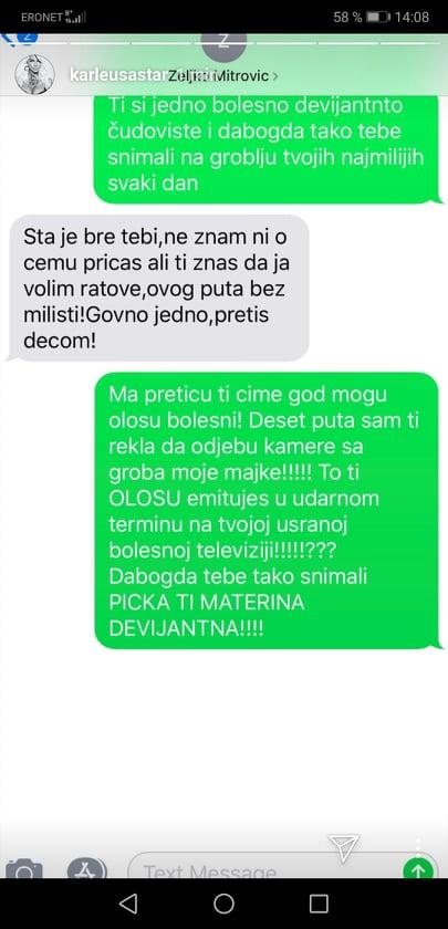 Prepiska između Jelene Karleuše i Željka Mitrovića - Avaz