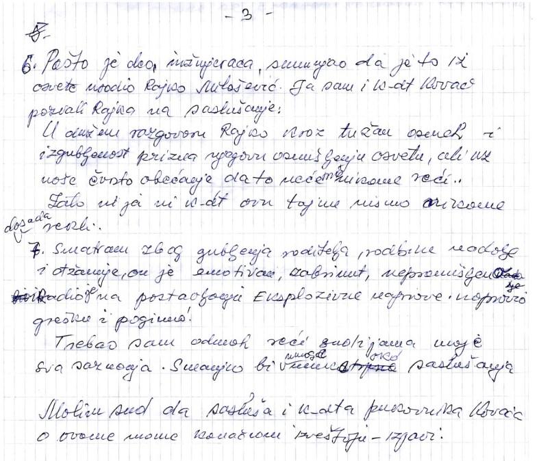 Faksimil pisma koje je Kovač poslao Mojoviću kako da svjedoči - Avaz