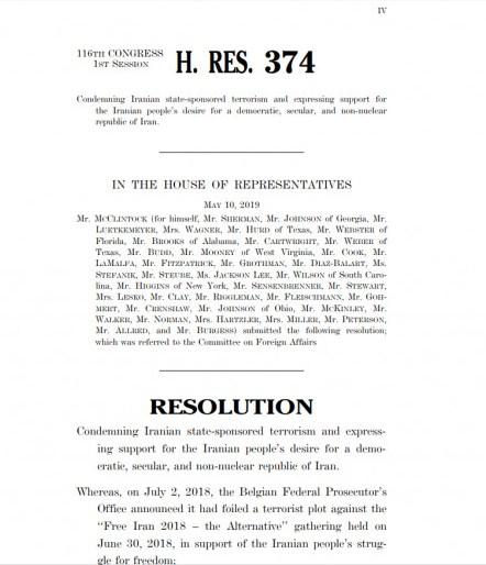 Faksimil rezolucije oba doma američkog parlamenta - Avaz