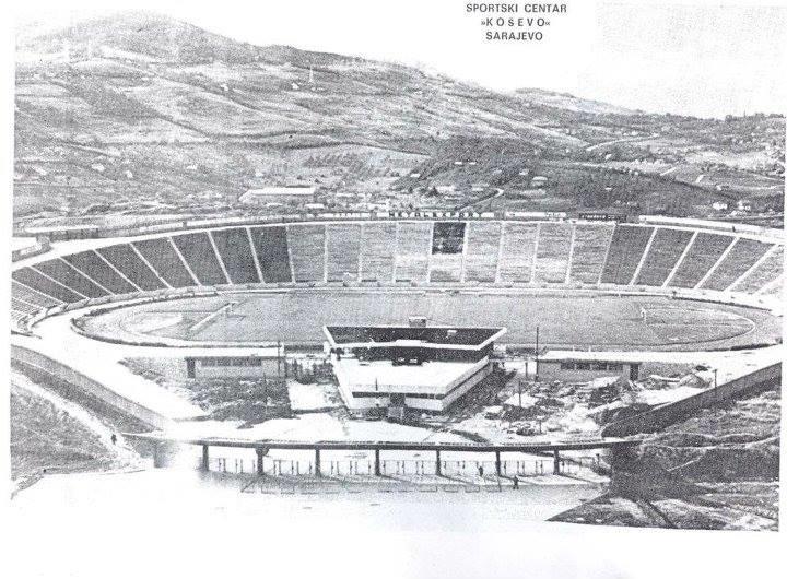 Pogled na staro Koševo i nekadašnji glavni ulaz u stadion - Avaz