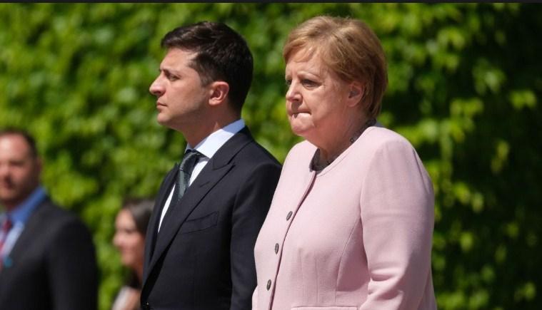 Volodimir Zelenski i Angela Merkel - Avaz