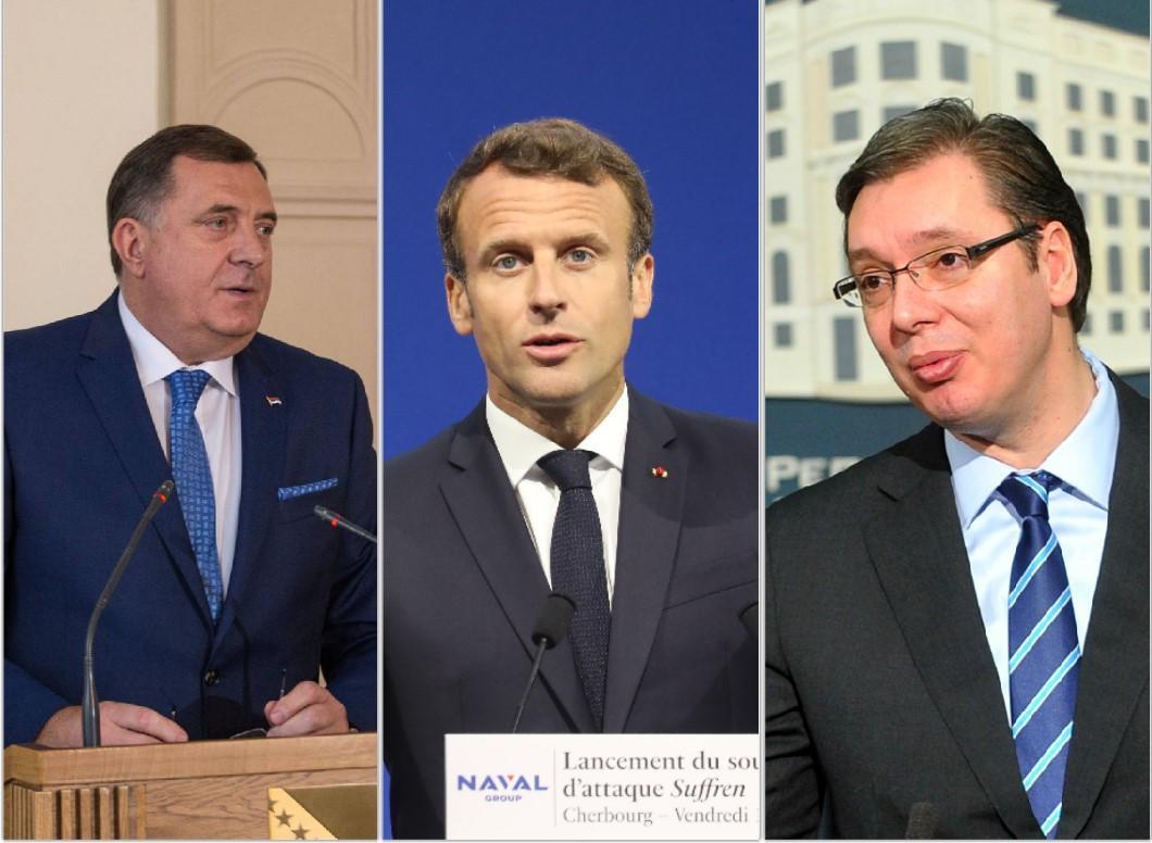 Milorad Dodik, Emanuel Makron i Aleksandar Vučić - Avaz