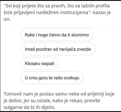 Prijetnje Bojanu Tomoviću - Avaz
