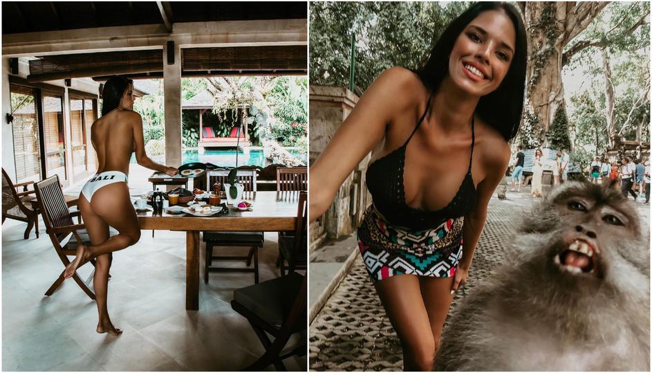 Ivana uživa na Baliju: Pokazala guzu i pozirala s majmunom...