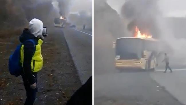 U Požegi se zapalio bus pun djece - Avaz