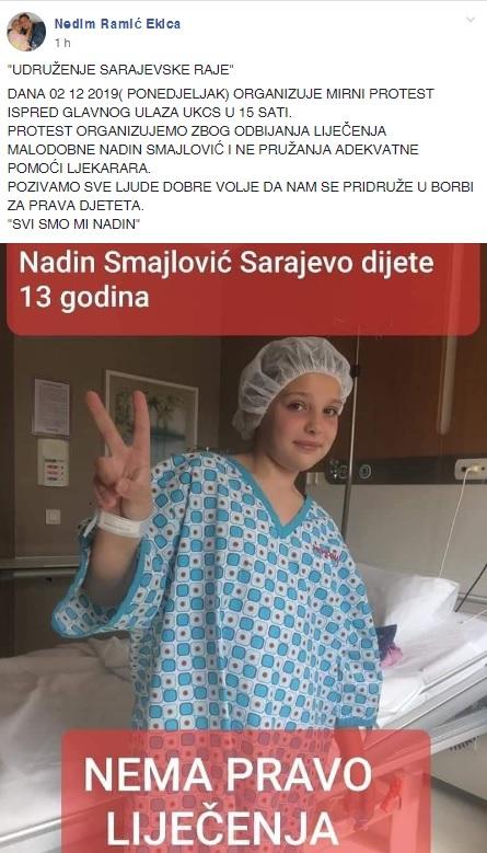 Objava Udruženja "Sarajevska raja" na Facebooku - Avaz
