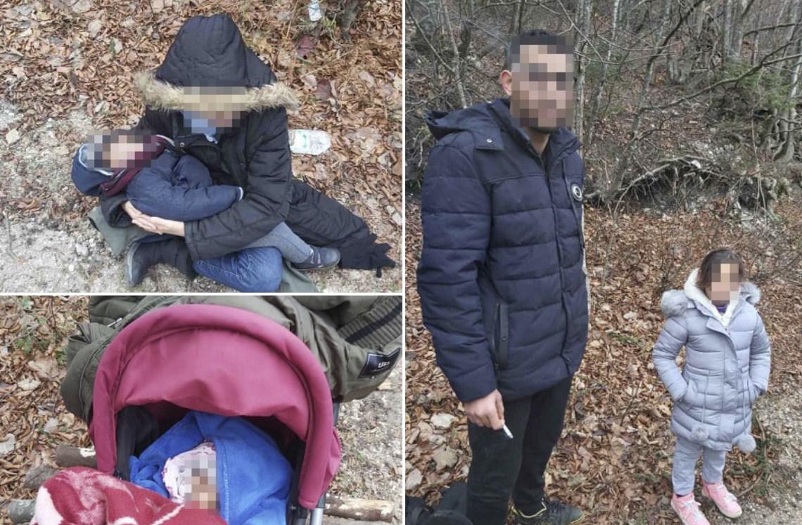 Potresne fotografije: Migranti s djecom krenuli preko Plješevice, na opasnom putu i tromjesečna beba