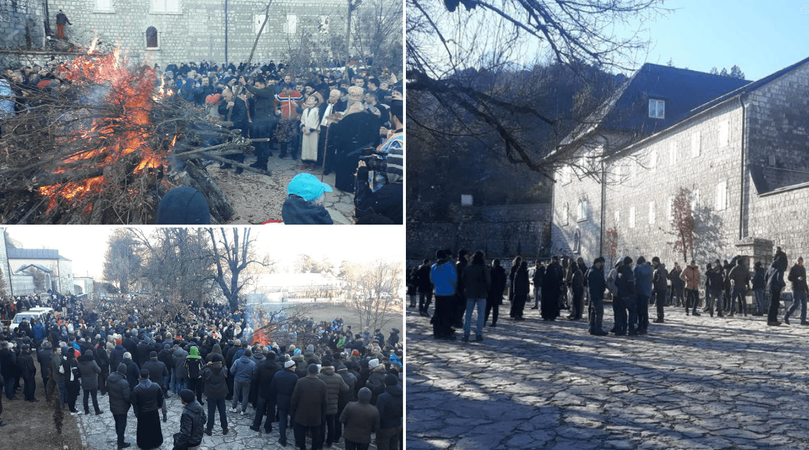 Desetine se okupile ispred Cetinjskog manastira: Grmi "Oj, Kosovo, Kosovo"