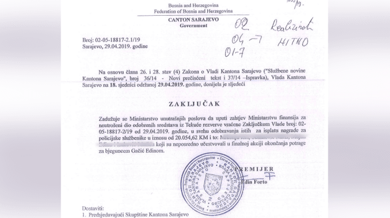 Faksimil zaključka Vlade KS - Avaz