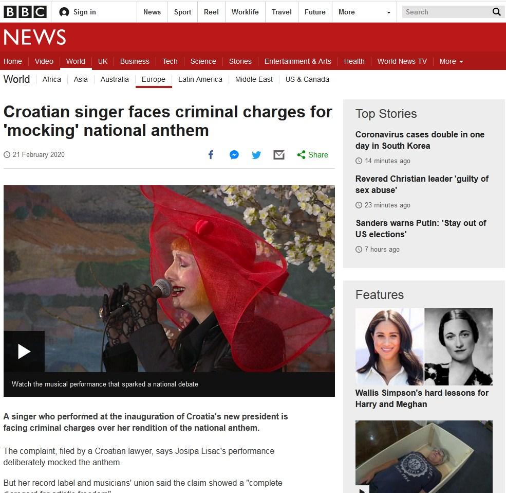 BBC pisao o Josipi Lisac - Avaz