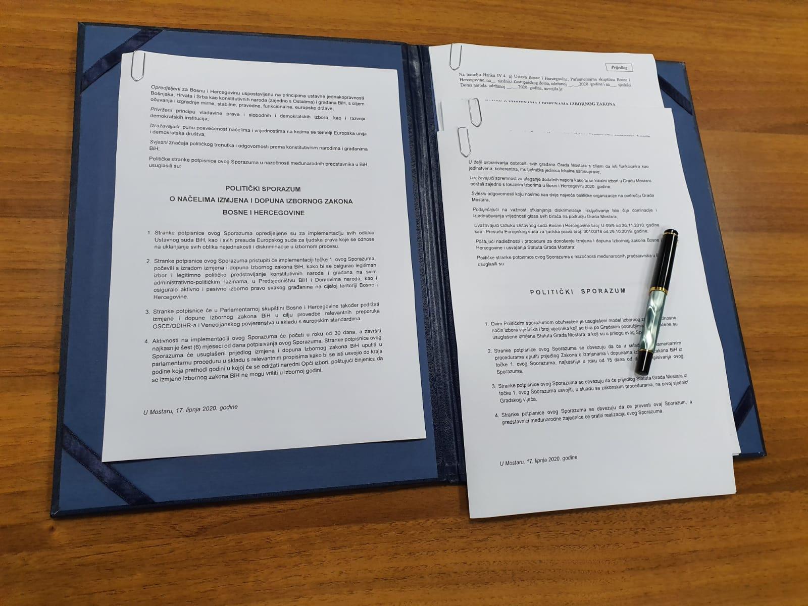 Pročitajte tekst Sporazuma SDA i HDZ-a BiH o izborima u Mostaru