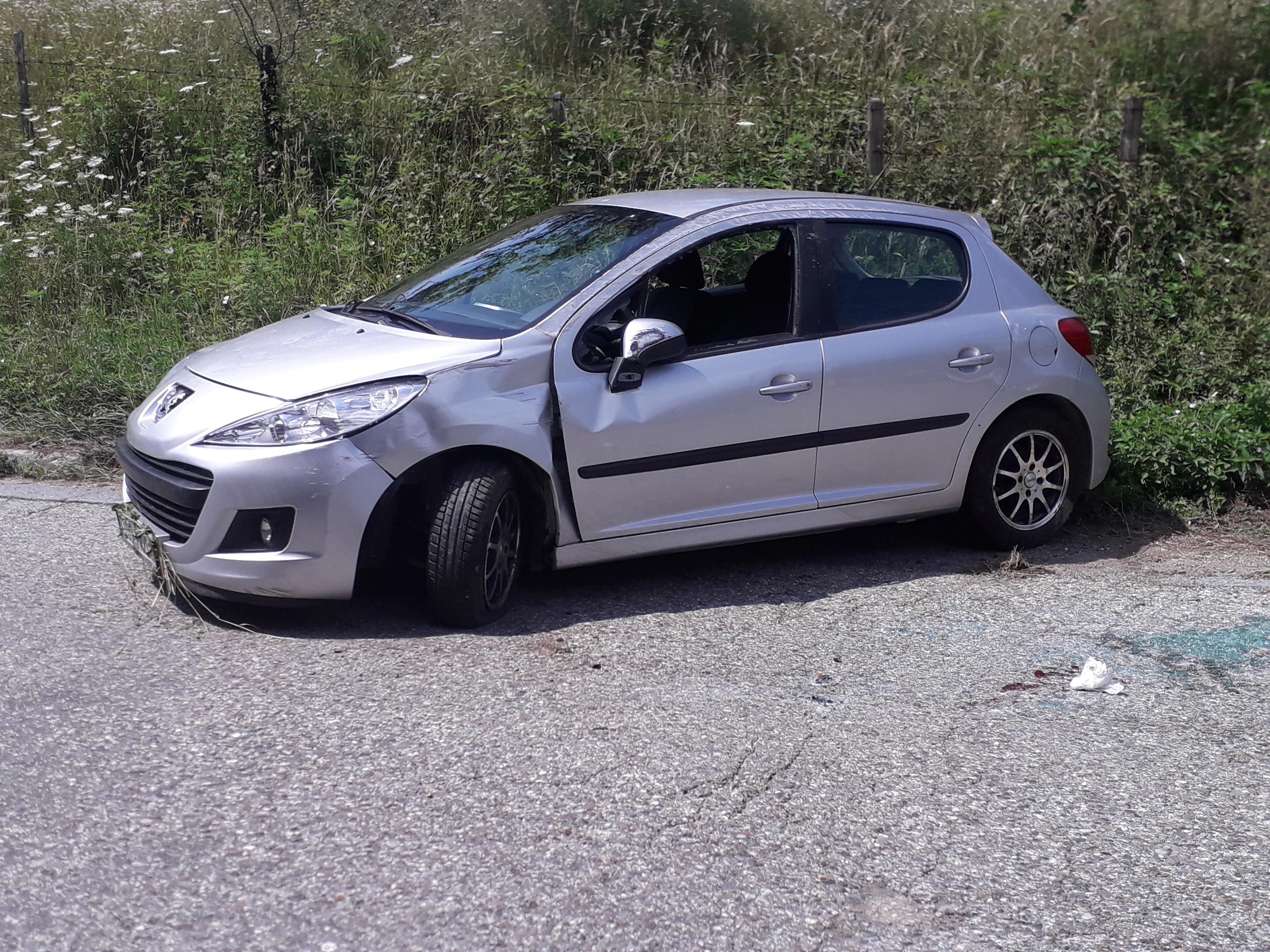 Vozač Peugeota prebrzo ušao u krivinu, sletio s puta i prevrnuo se