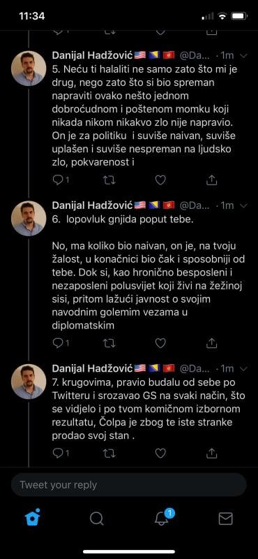 Dio poruka Hadžovića koje je uputio Bajroviću - Avaz