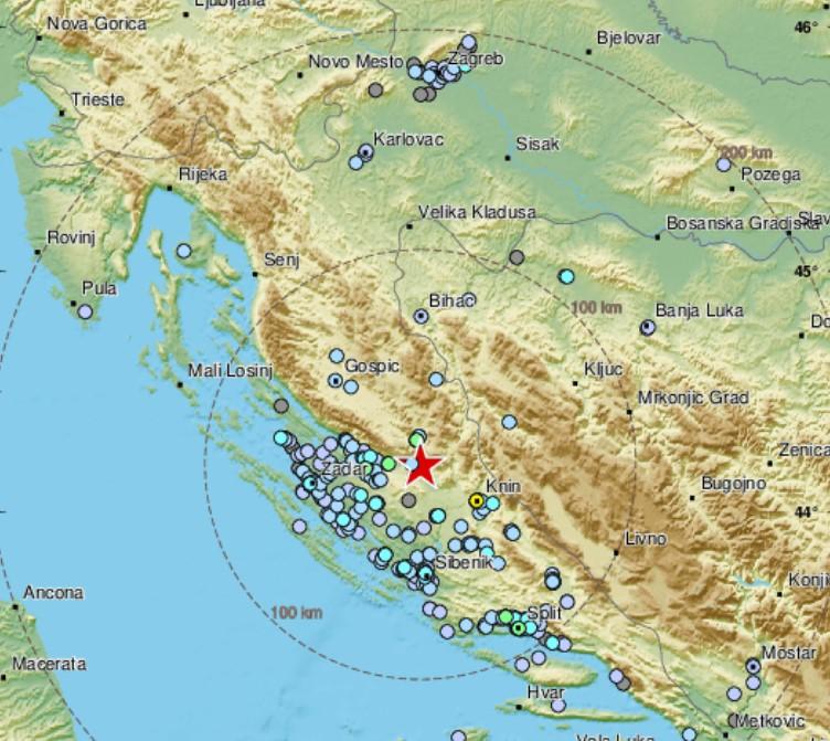 Zemljotres jačine 4,2 stepena između Splita i Zadra, osjetio se i na jugu BiH