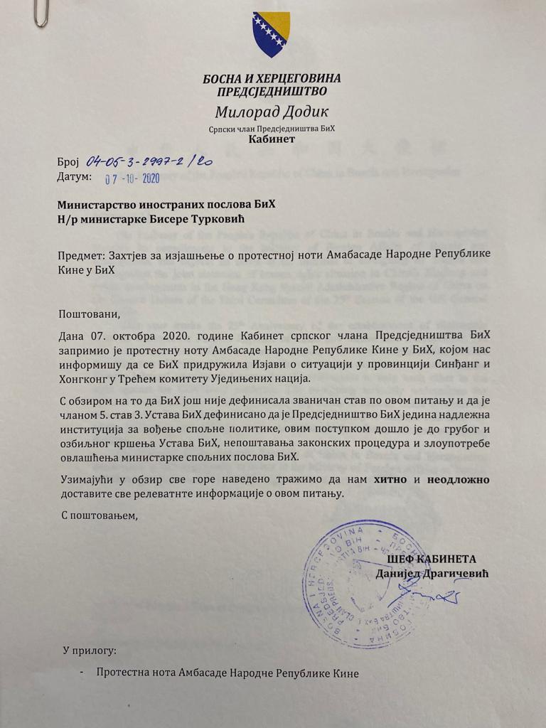 Dodik se opet obrušio na Turković: Sporna mu izjava o osudi nasilja nad Ujgurima!