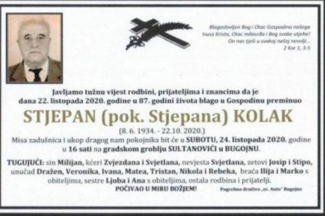 Osmrtnica ubijenog Stjepana - Avaz