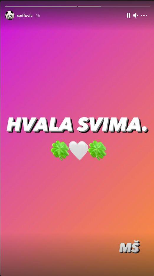 Šerifović se oglasila na svom Instagram profilu - Avaz