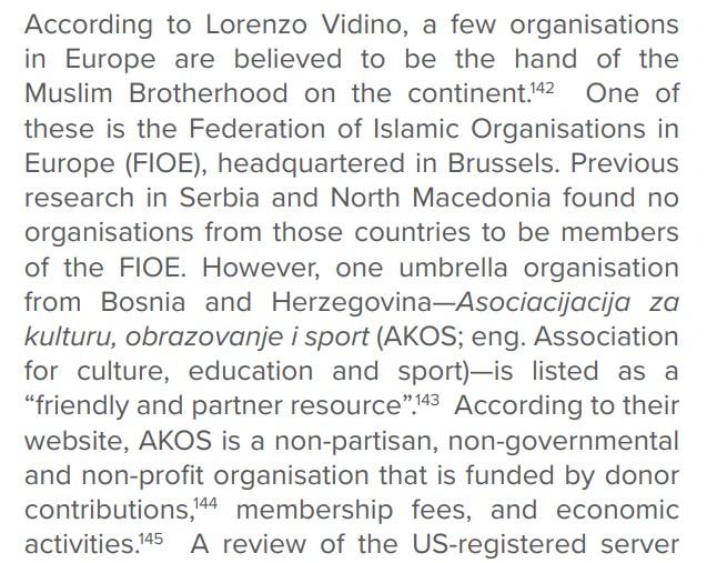 Faksimil dijela izvještaja NVO GLOBSEC - Avaz