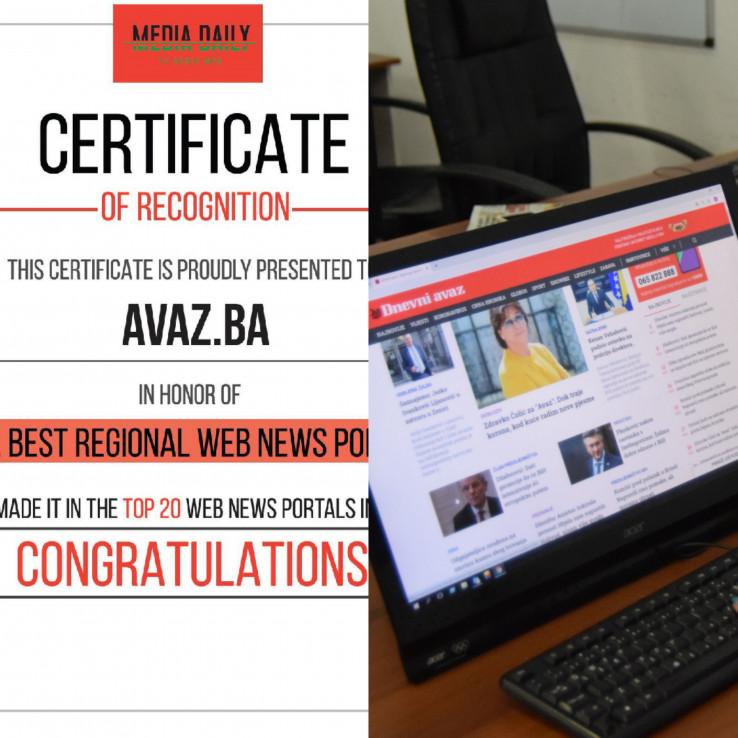 Avaz.ba is the best portal from B&H in the region, according to a survey by Media Daily