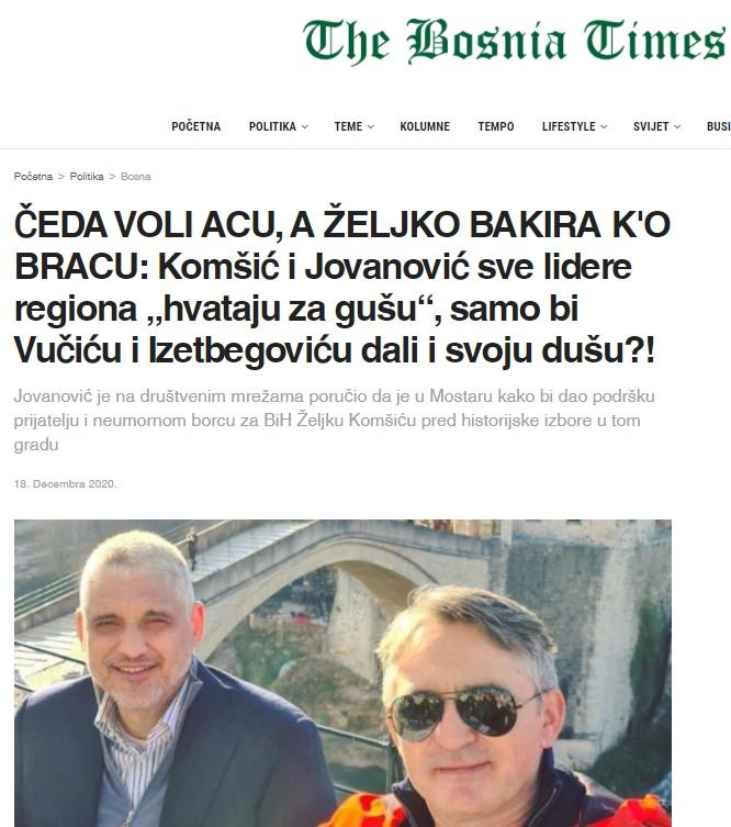 Jovanović i Komšić u Mostaru - Avaz