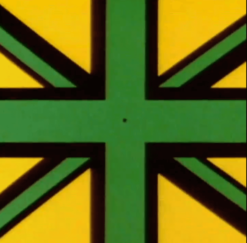 Iluzija prikazuje britansku zastavu u žuto-zelenoj kombinaciji boja - Avaz