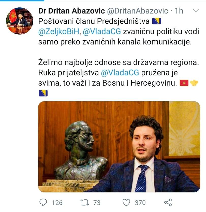 Lažni profil Komšića s kojim komunicira Abazović - Avaz