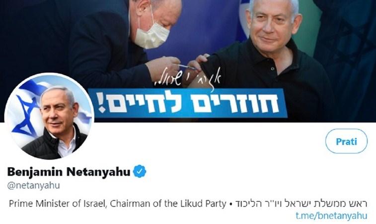 Twitter profil Netanjahua - Avaz