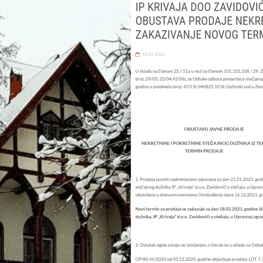Zakazan novi datum prodaje "Krivajine vile" - Avaz