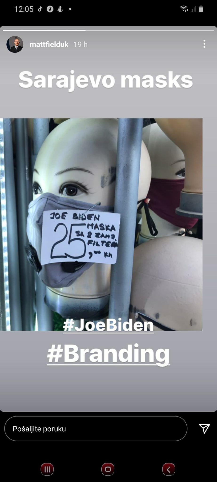 Britanski ambasador u BiH našao masku "Joe Biden"