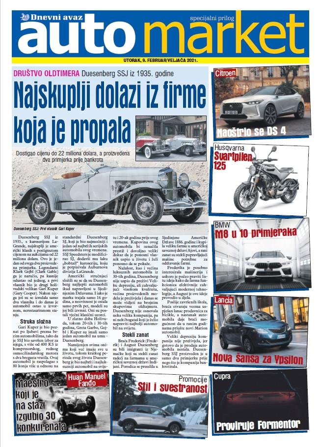 Naslovna strana poklon priloga "Automarket" - Avaz