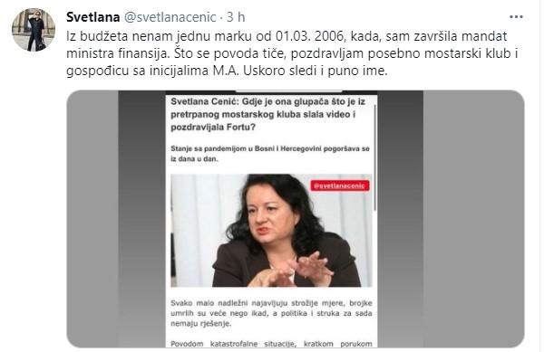Profesorica Cenić odgovorila na Twitteru - Avaz